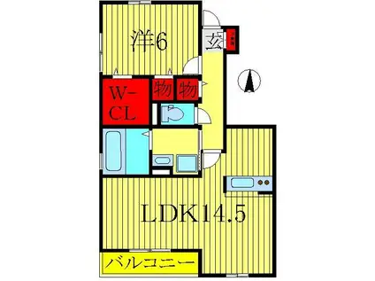 フォレステージD(1LDK/1階)の間取り写真