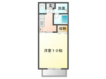 メルローズ王子A棟(1K/2階)の間取り写真