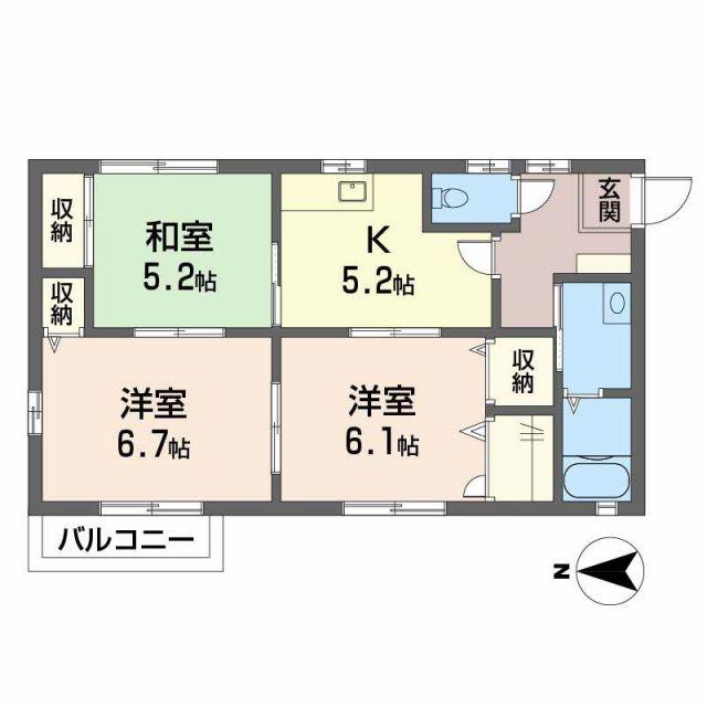 シャーメゾン長崎(3K/1階)の間取り写真
