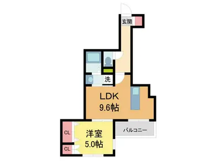 GRANATE西宮(1LDK/1階)の間取り写真