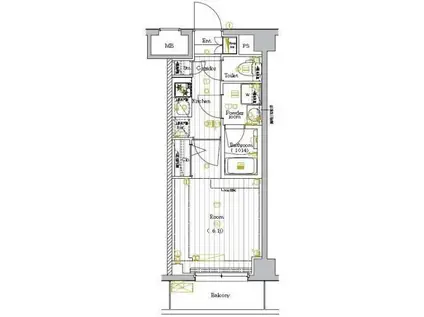 プレミアムキューブ大崎DEUX(1K/3階)の間取り写真