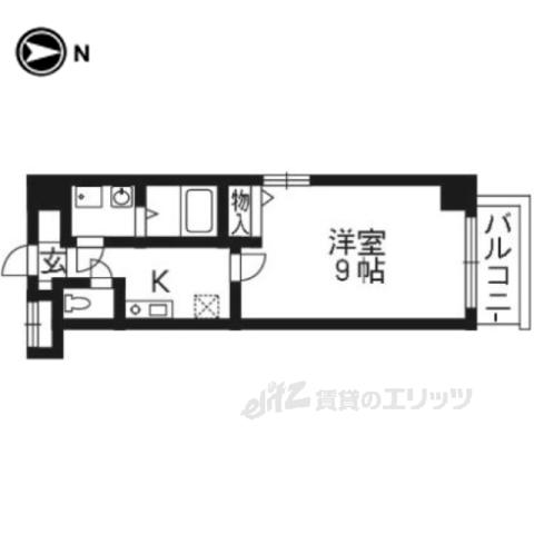 ビレイユ眞英烏丸五条(1K/4階)の間取り写真