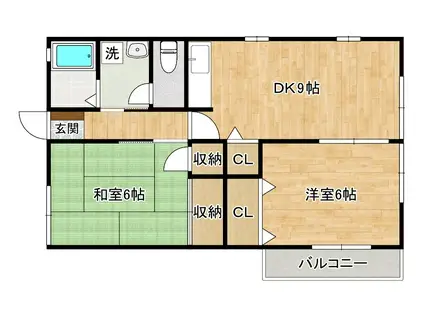 赤坂レトア(2DK/2階)の間取り写真