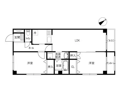 プラトンI(2LDK/3階)の間取り写真