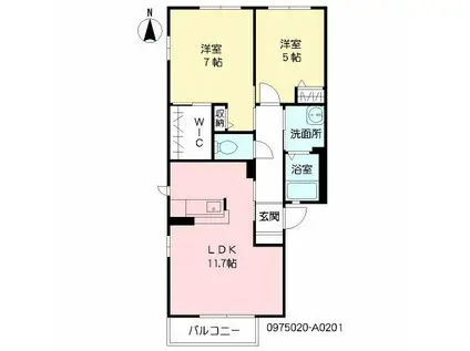 ファミール城南(2LDK/2階)の間取り写真