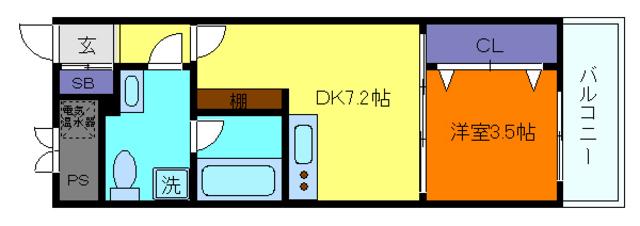 アロハ灘(1DK/1階)の間取り写真