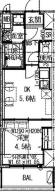 ARCA堺綾之町(1DK/3階)の間取り写真