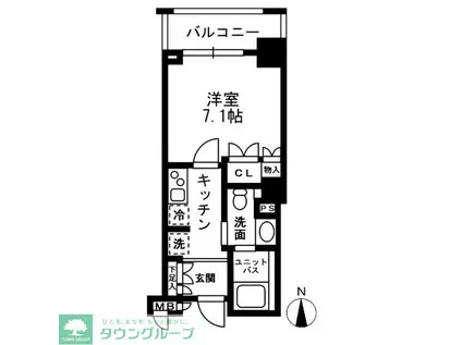 レジディア中落合A棟(1K/2階)の間取り写真