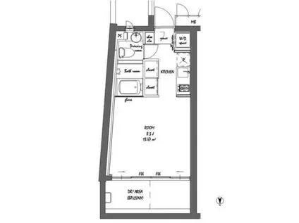 BPRレジデンス祐天寺(ワンルーム/2階)の間取り写真