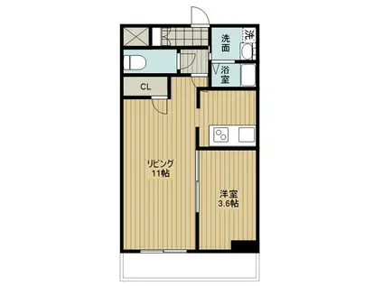 白銀マンション(1LDK/11階)の間取り写真