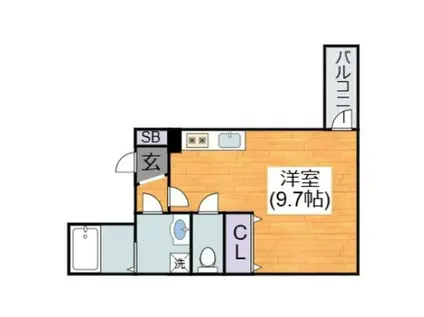 RINON瓜破東(ワンルーム/1階)の間取り写真