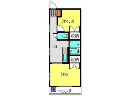 メゾン栄和(2K/1階)の間取り写真
