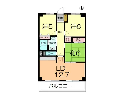 アージュ大宮(3LDK/5階)の間取り写真