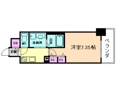 アーバネックス京橋プライマリーワン(1K/9階)の間取り写真