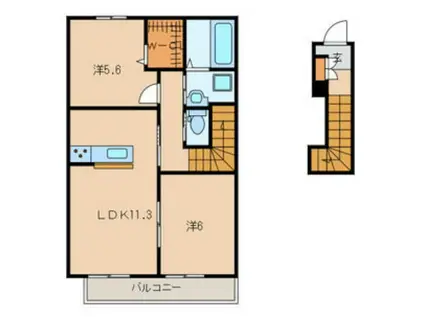 ソレユー南行徳(2LDK/2階)の間取り写真