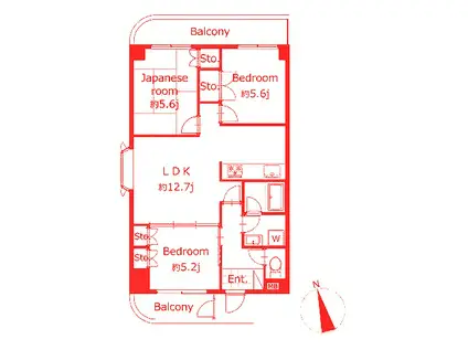 フォルクローレ(3LDK/3階)の間取り写真