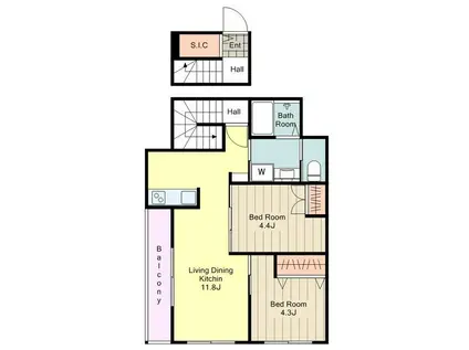 MAISON DE VANILLA(2LDK/2階)の間取り写真