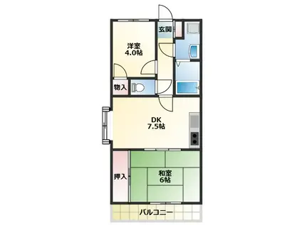 ふじみマンション(2DK/5階)の間取り写真