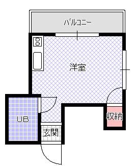レスターテII(ワンルーム/3階)の間取り写真