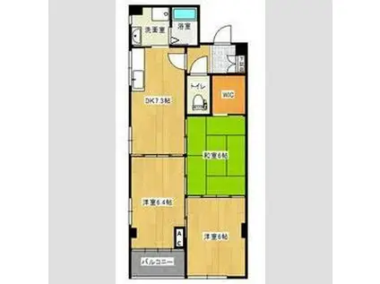 テシマプラザ(3DK/3階)の間取り写真