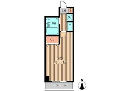 シュテルン和光(1K/3階)の間取り写真