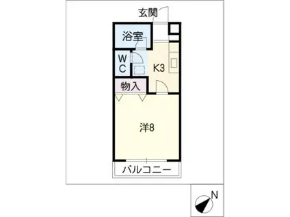 ニューシャトレー近藤(1K/2階)の間取り写真