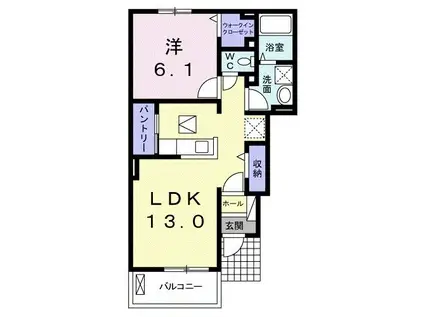 ラッフィナート・B(1LDK/1階)の間取り写真
