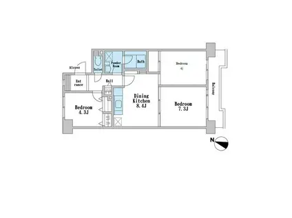 ザ・ハウス1381(3DK/4階)の間取り写真