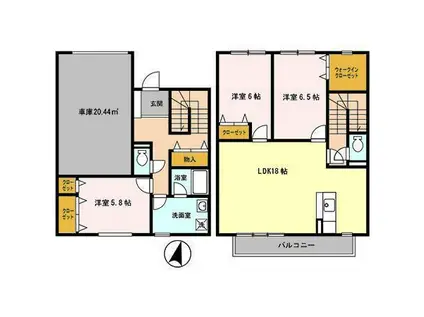 メゾン・ド・マリア―ジュ J(3LDK/1階)の間取り写真