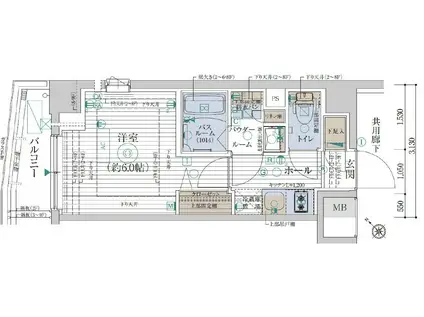 エステムプラザ品川西小山(1K/4階)の間取り写真
