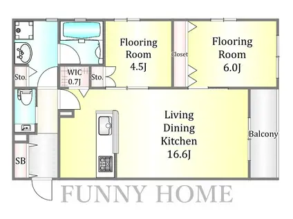 西品川3丁目メゾン(2LDK/2階)の間取り写真