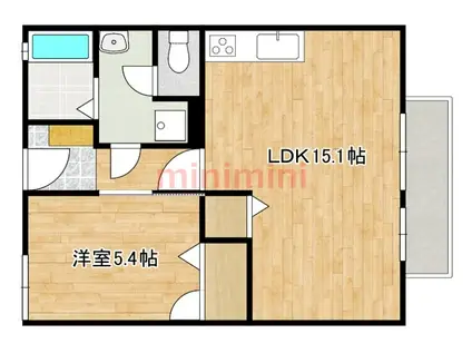STハイツ(1LDK/2階)の間取り写真