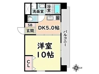 E-HOUSE(1K/3階)の間取り写真