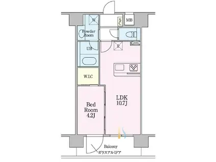 SAKURAレジデンス(1LDK/2階)の間取り写真