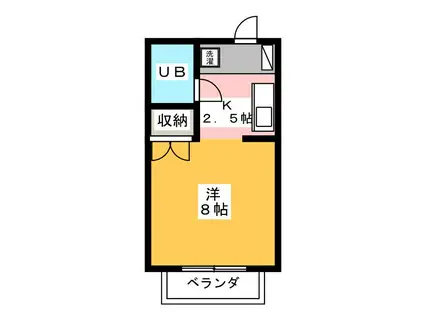 サンハイツ(1K/1階)の間取り写真