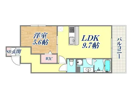 エミネンシア御崎公園(1LDK/3階)の間取り写真
