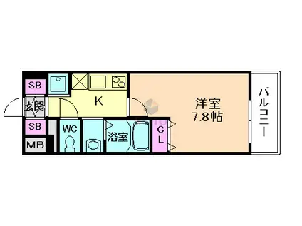 プランドール新大阪ノースレジデンス(1K/8階)の間取り写真