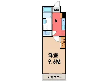 ヴィラソレイユA(1K/2階)の間取り写真