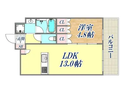アトラス六甲(1LDK/3階)の間取り写真