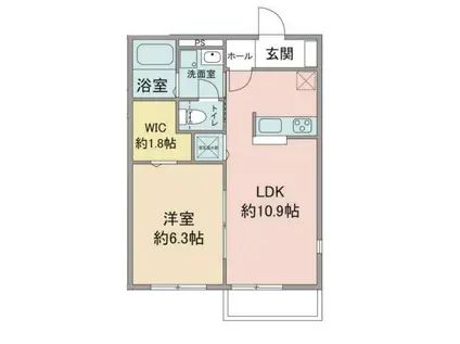 ジューンベリー小手指(1LDK/2階)の間取り写真