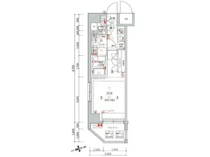 セジョリ蒲田II(1K/2階)の間取り写真