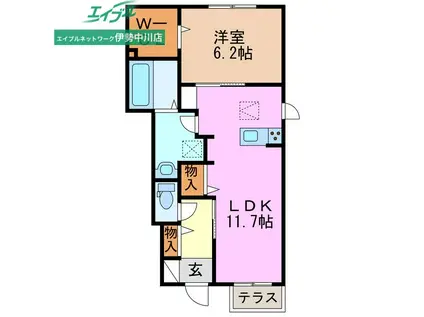 アルシオーネ(1LDK/1階)の間取り写真