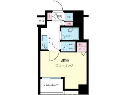 エスコート東大前(1K/6階)の間取り写真