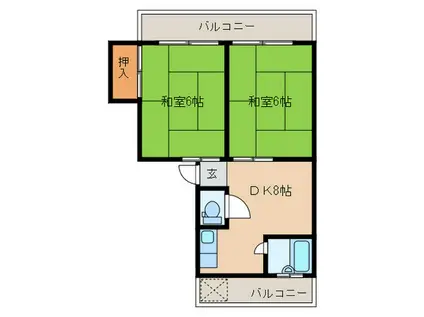 コーポサクセス(2DK/1階)の間取り写真