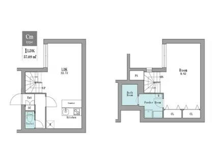 LEGALAND小石川5丁目(1LDK/4階)の間取り写真