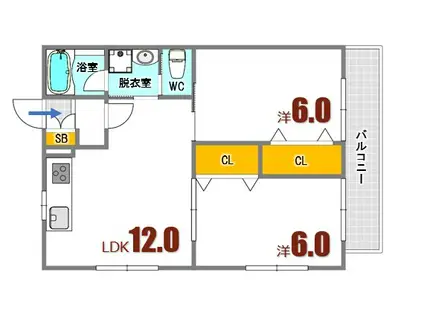 アネシスII(2LDK/2階)の間取り写真