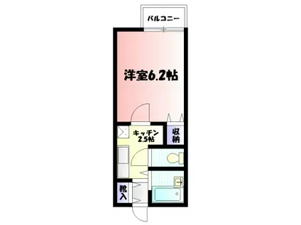 コースト辻堂(1K/2階)の間取り写真