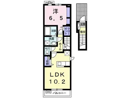 アネモスヒルズ姫路I(1LDK/2階)の間取り写真