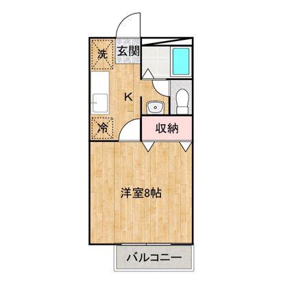 ジュネス曙B(1K/1階)の間取り写真