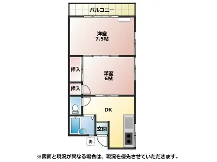 笹生アパート(2DK/2階)の間取り写真